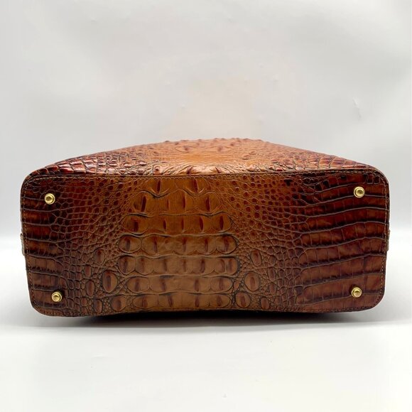 Brahmin Pecan Melbourne Croc Embossed Duxbury Domed Satchel - Picture 6 of 10